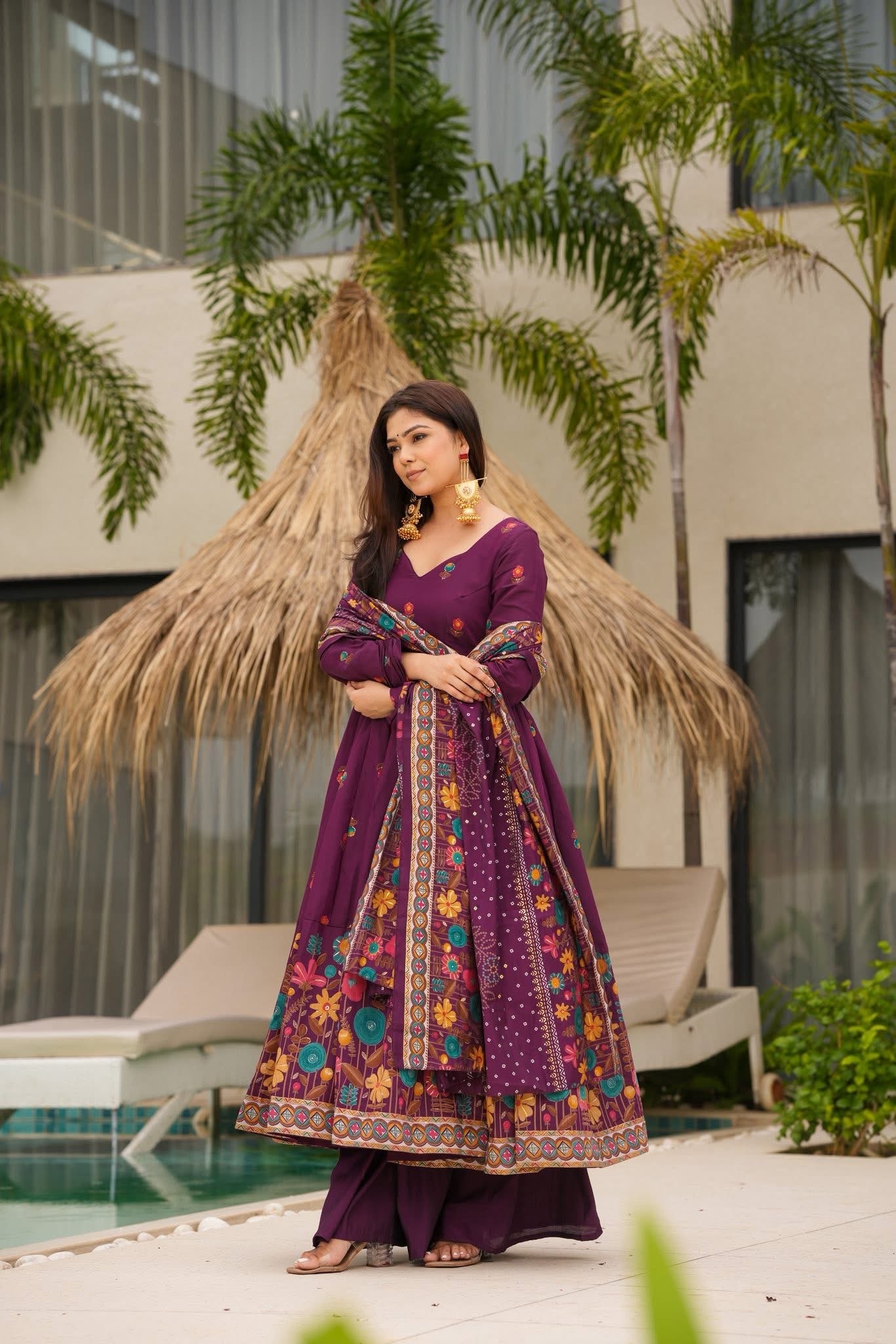 Amoria Muslin Anarkali Suit Set