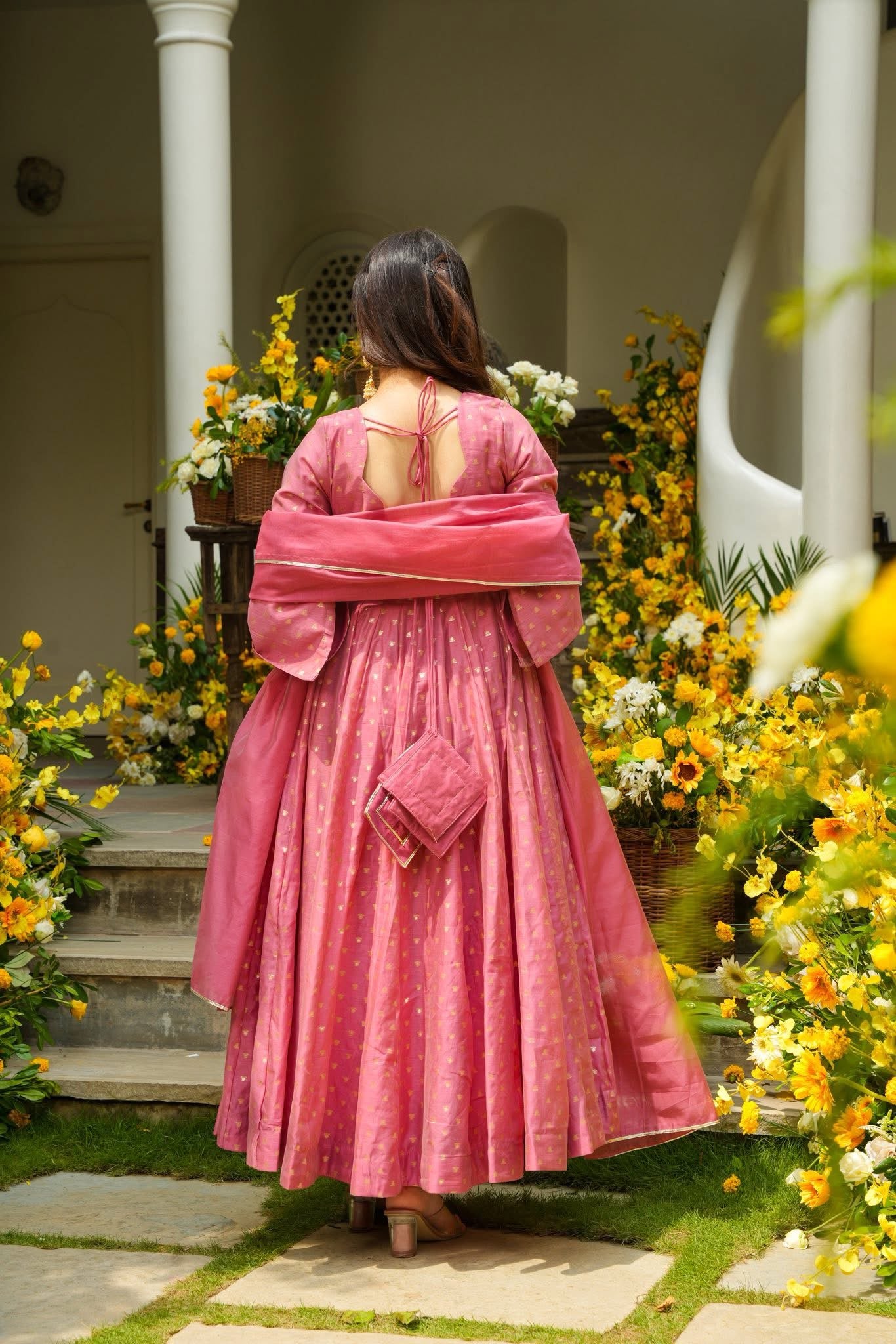 Marloween Chanderi Anarkali Suit Set