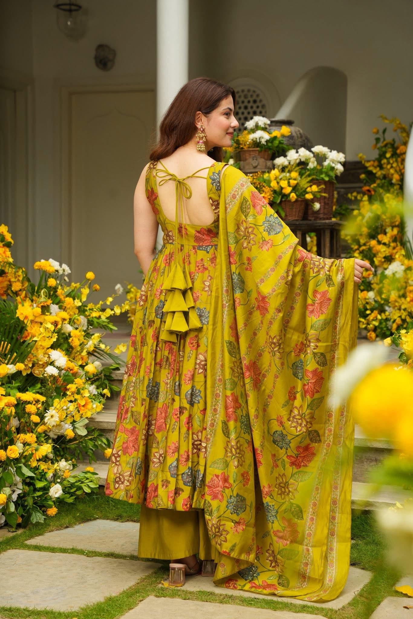 Dijon Printed Muslin Anarkali Suit Set