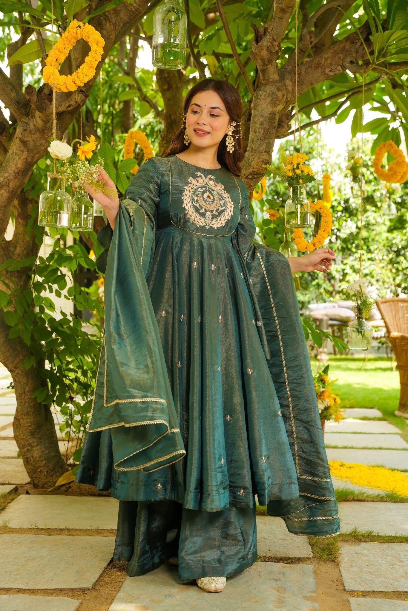 Ramora Flared Sleeves Anarkali Suit Set