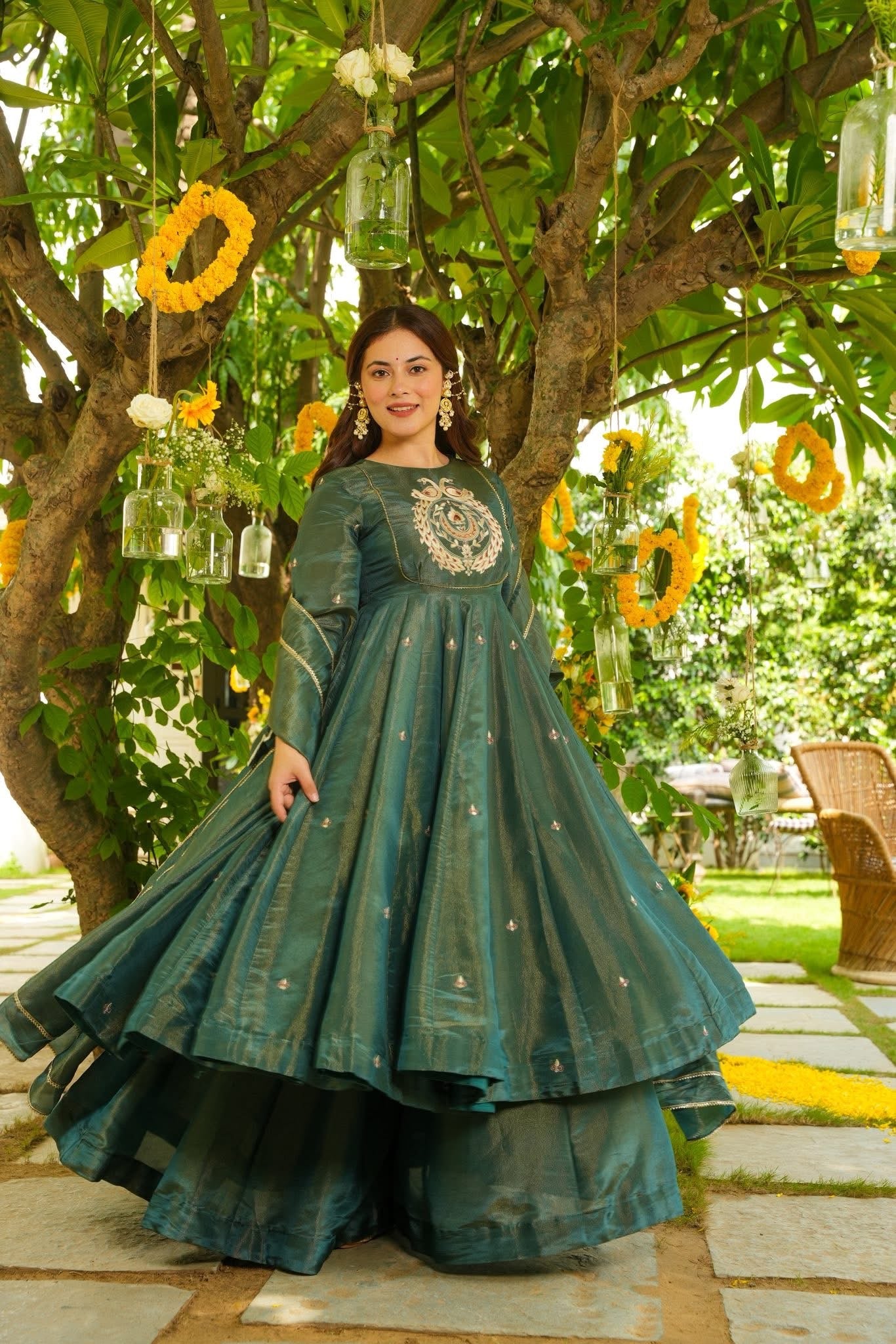 Ramora Flared Sleeves Anarkali Suit Set