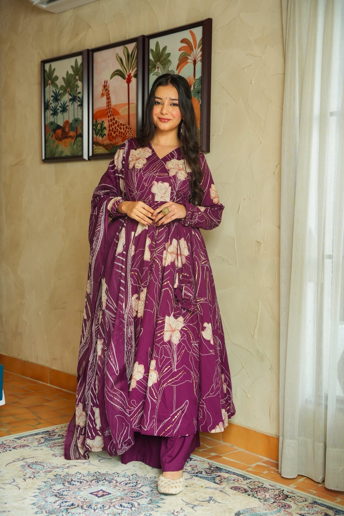Avishi Cotton Anarkali Suit Set