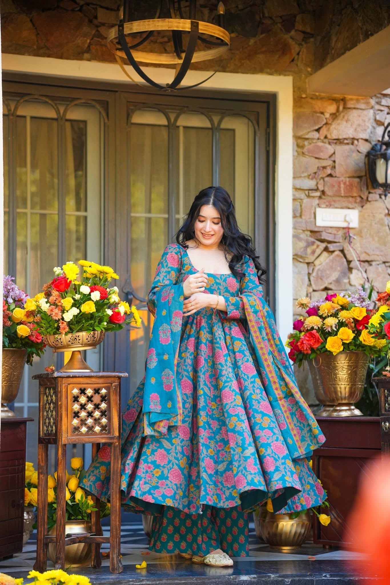 Mahveenah Cotton Anarkali Suit Set