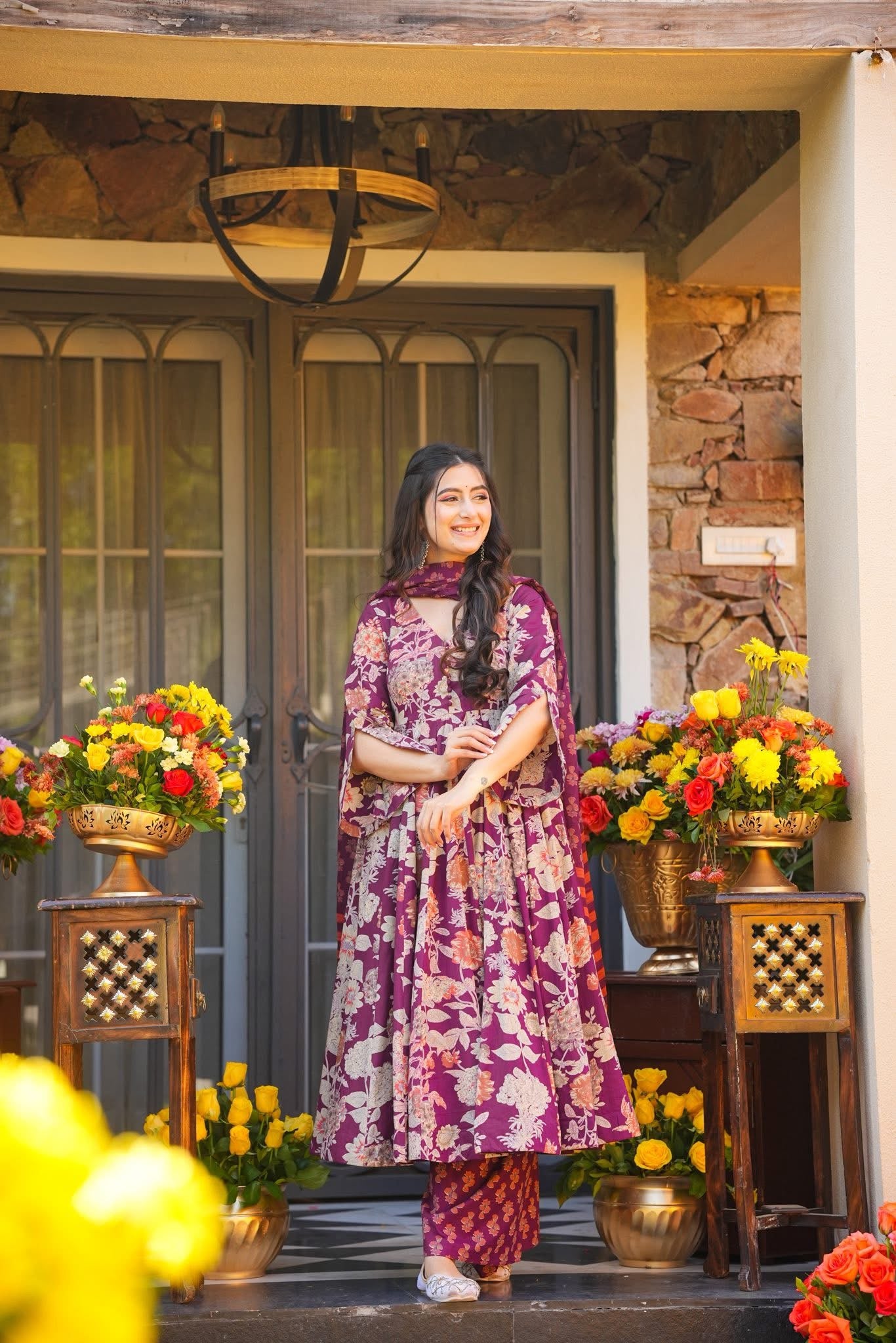 Aysel Cotton Anarkali Suit Set