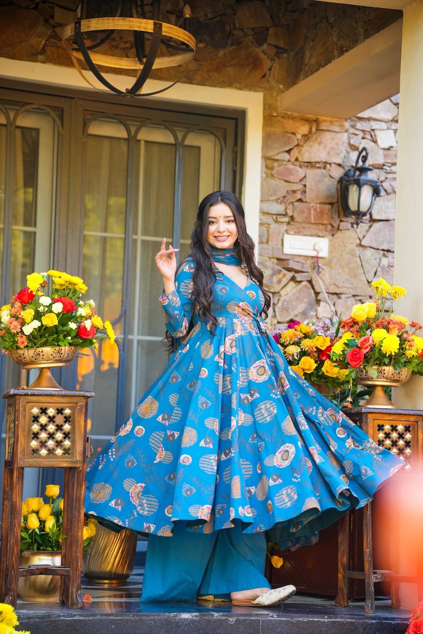 Tushara Cotton Anarkali Suit Set