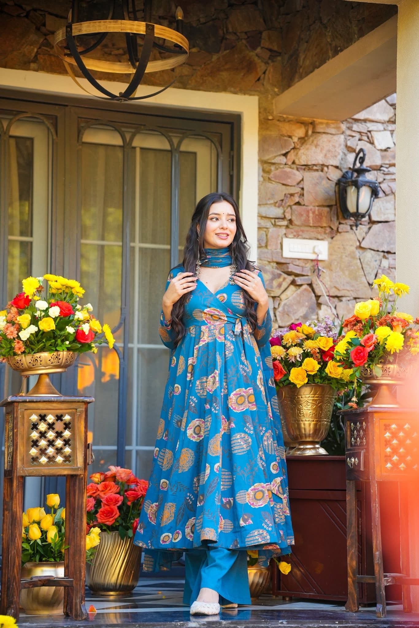 Tushara Cotton Anarkali Suit Set
