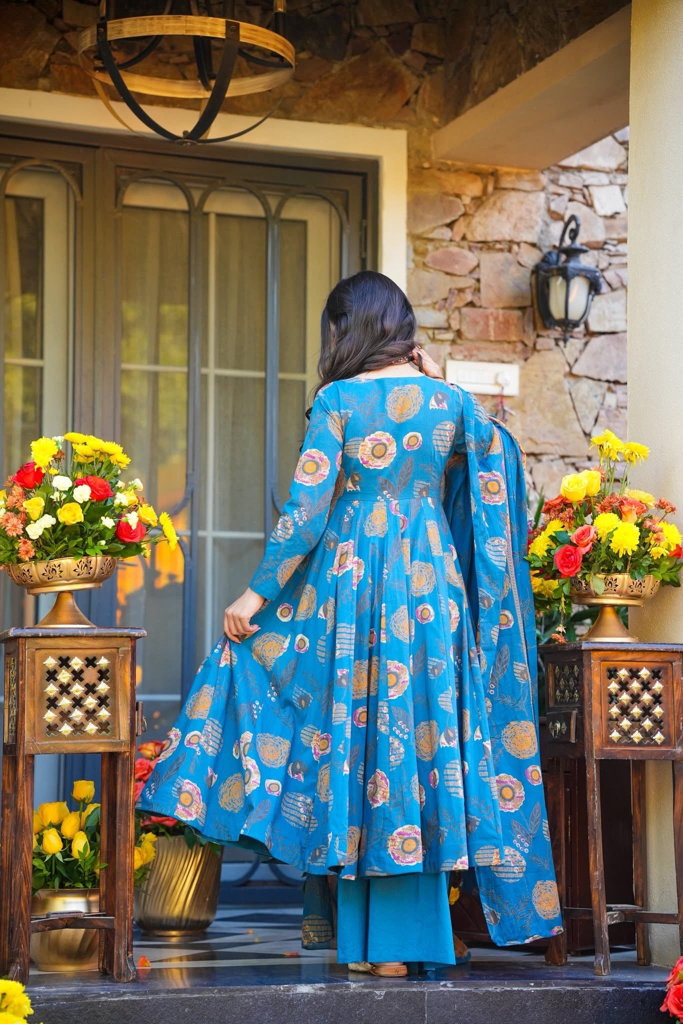 Tushara Cotton Anarkali Suit Set