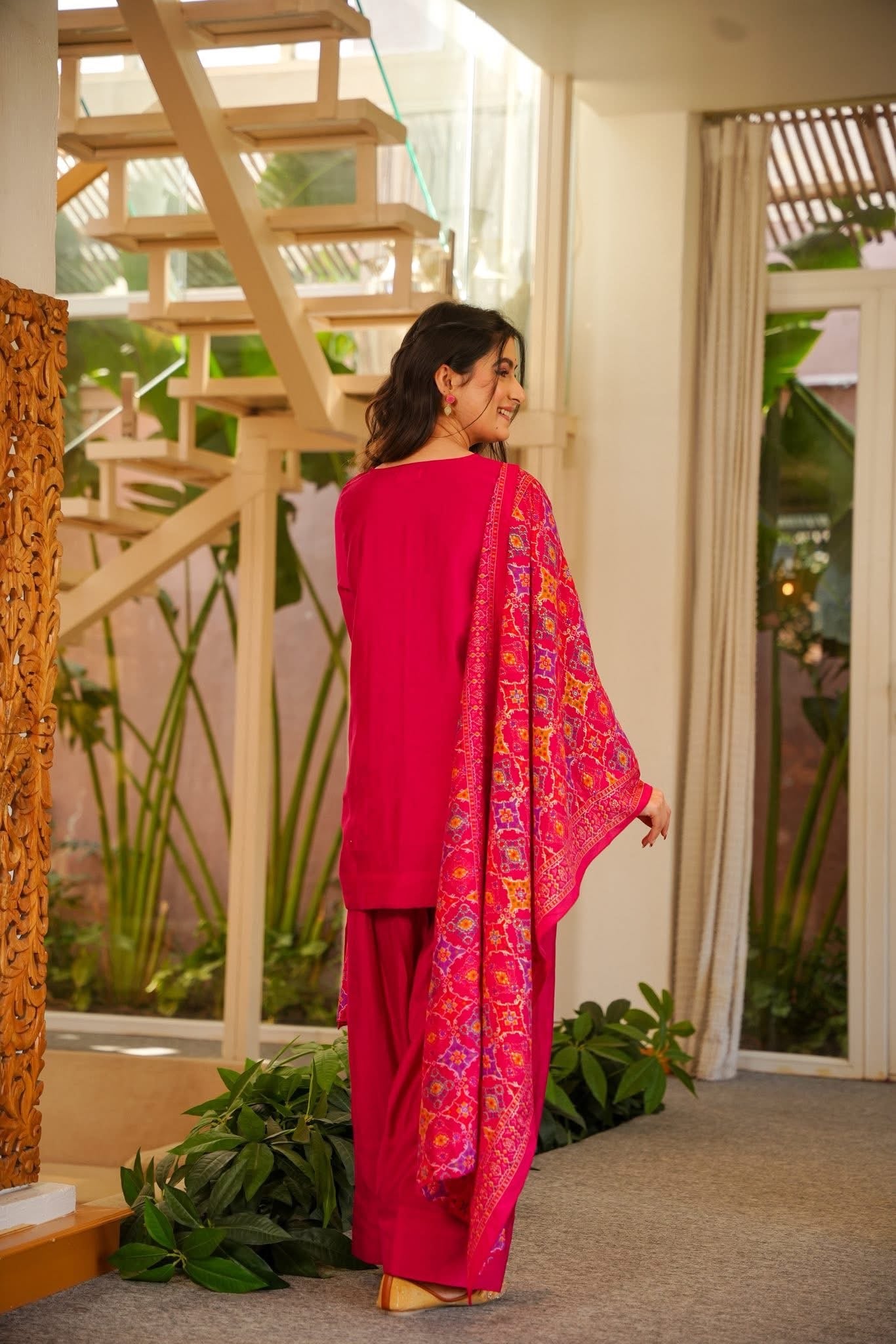 Sahana Pink Muslin Farshi Salwar Set