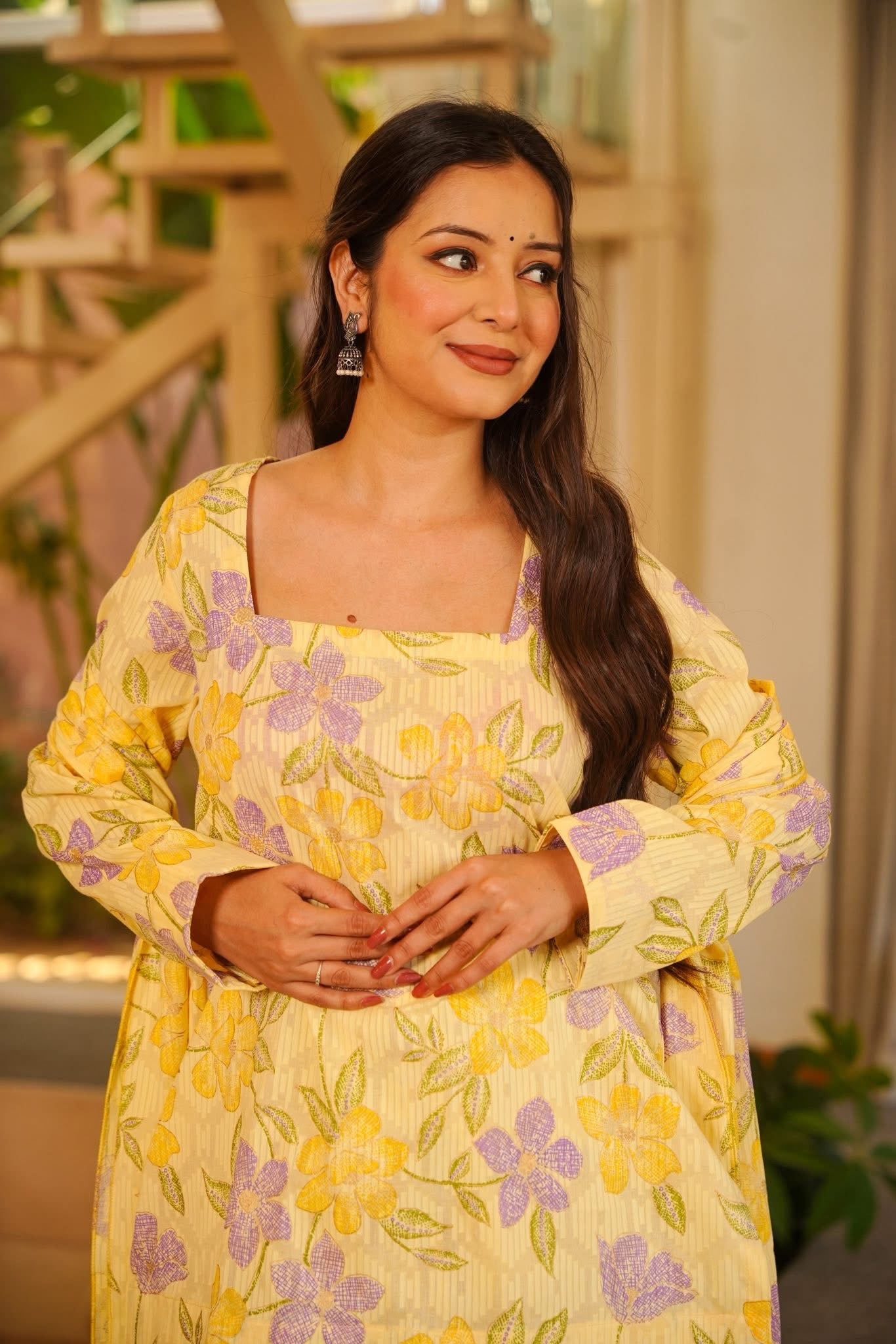 Neeti Yellow Cotton Farshi Salwar Set