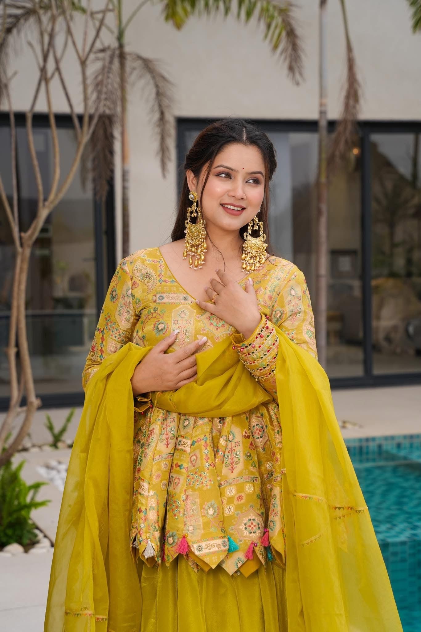 Yasmin Mustard Skirt Set