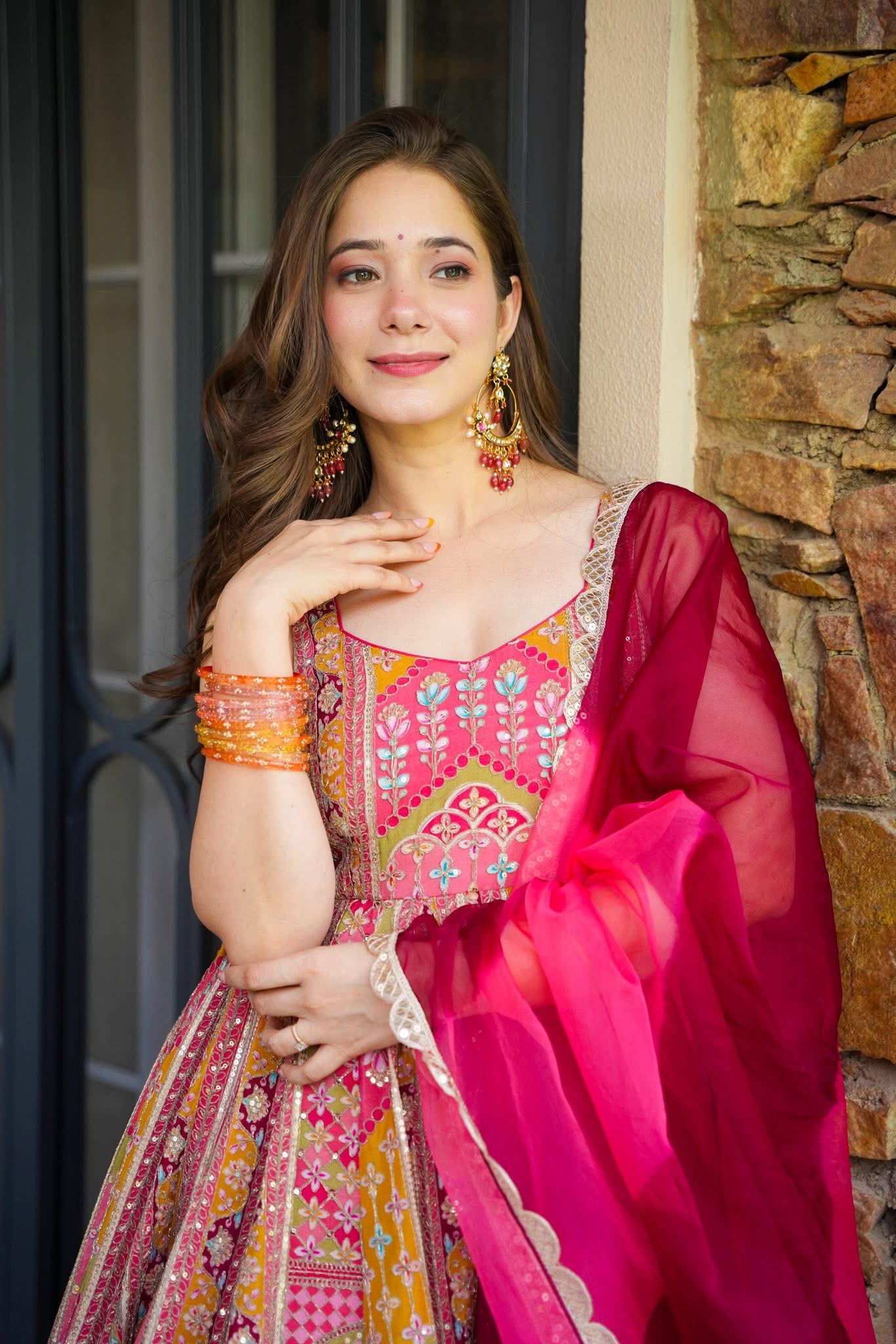 Royal Radiance Pink Anarkali Maxi